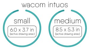 Wacom intuos small and medium tablet size comparison