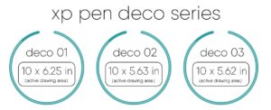 xp pen deco 01 deco 02 deco 03 size comparison