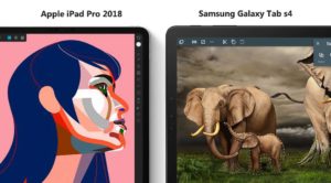 Apple iPad pro 2018 vs Samsung Galaxy tab S4 screen comparison