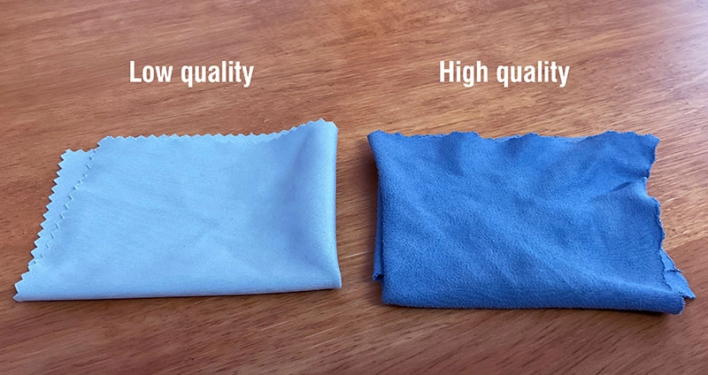 high quality vs low quality microfibre cloth