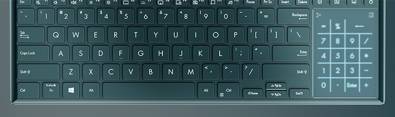 keyboard layout on Asus ZenBook Pro Duo