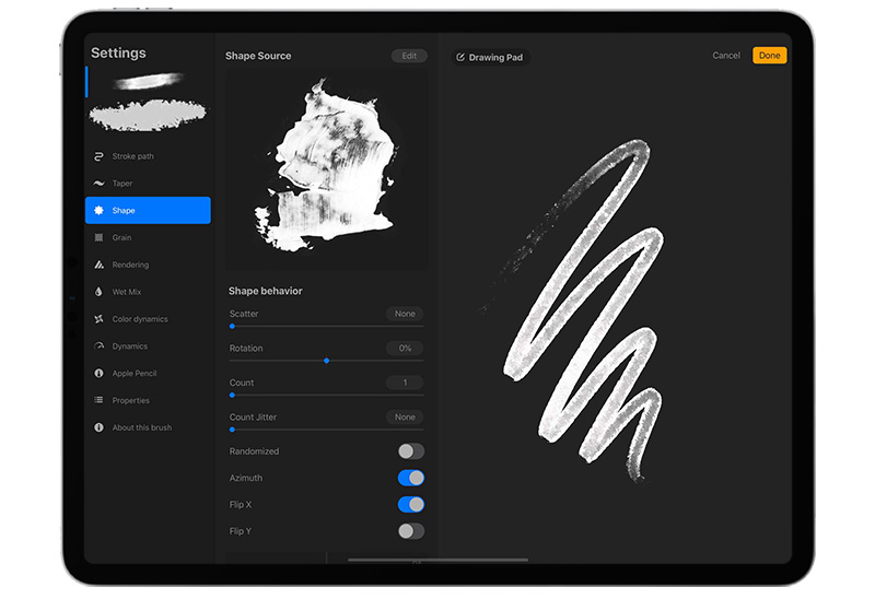 Procreate brush engine