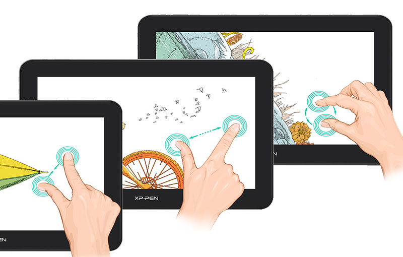 touch controls on xp pen artist pro 16 TP